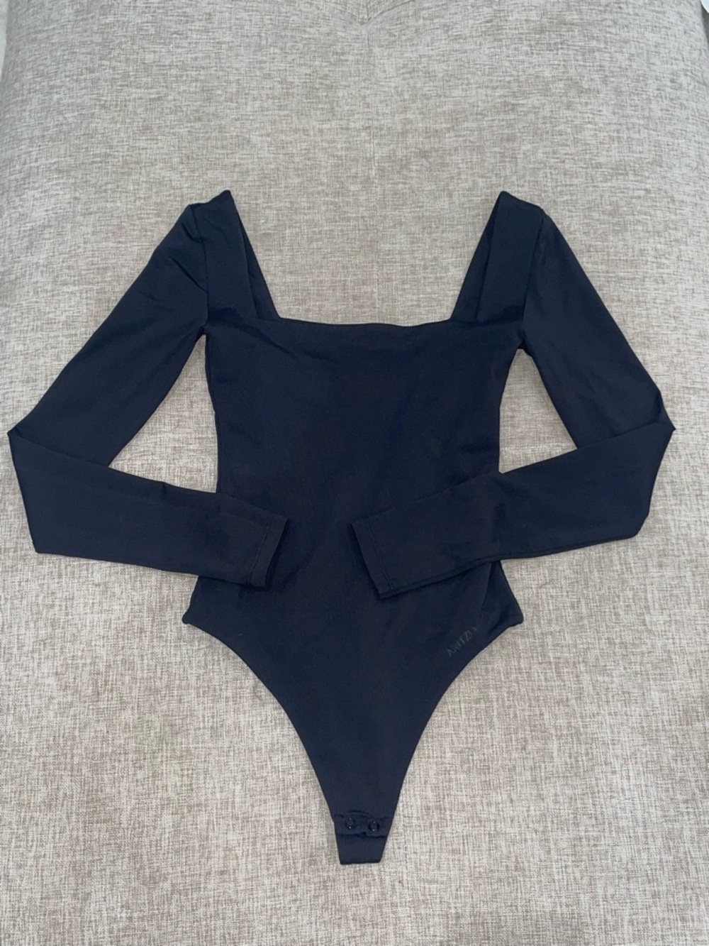 ARITZIA Black Long Sleeve One-Piece Bodysuit